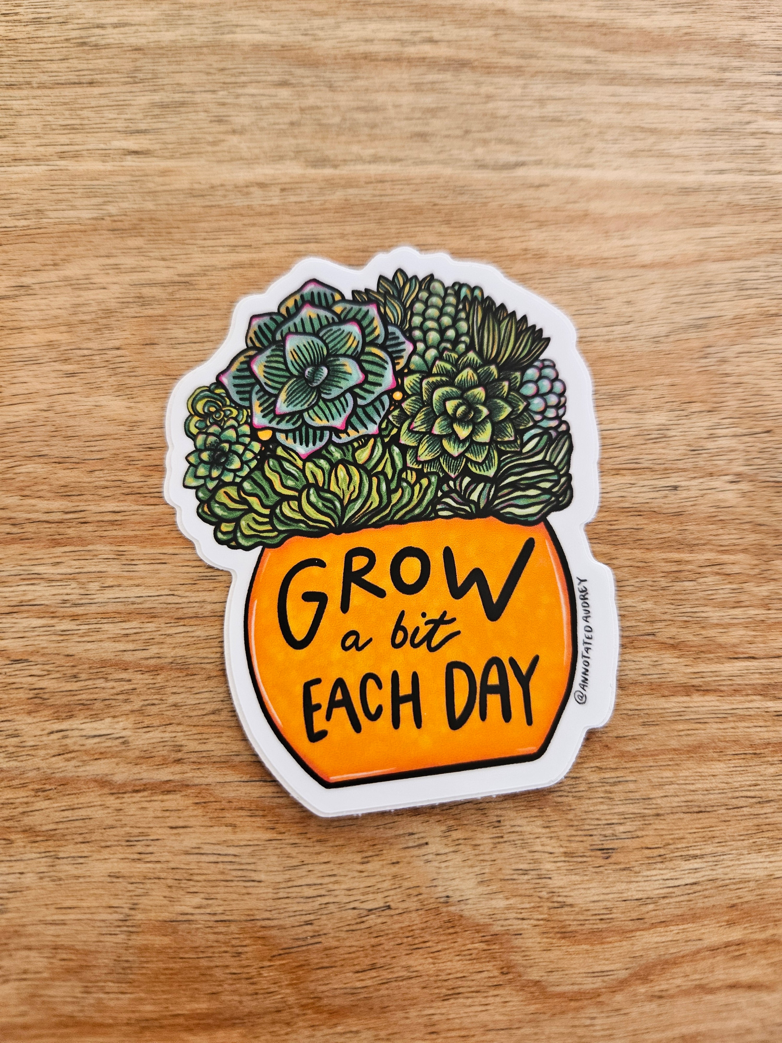 Grow a Bit Each Day Sticker