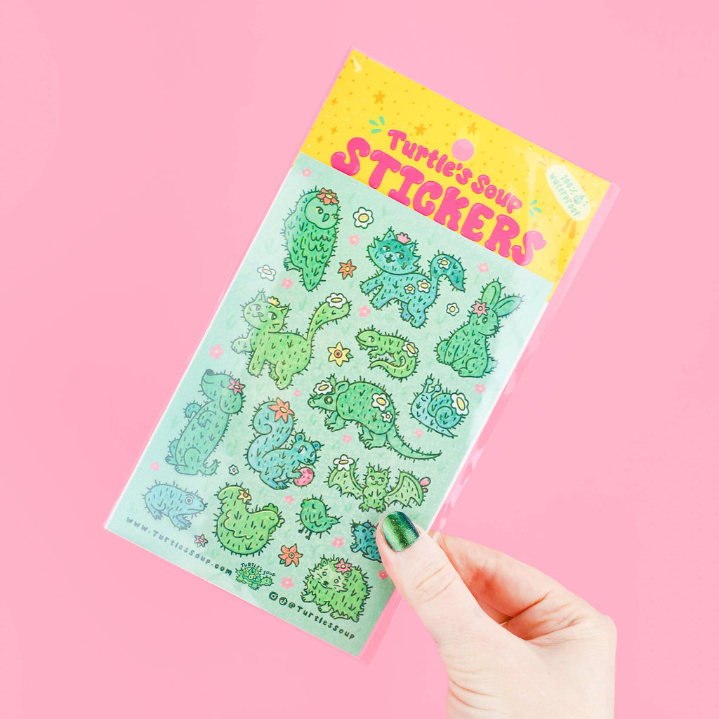 Cactus Critters Vinyl Sticker Sheet