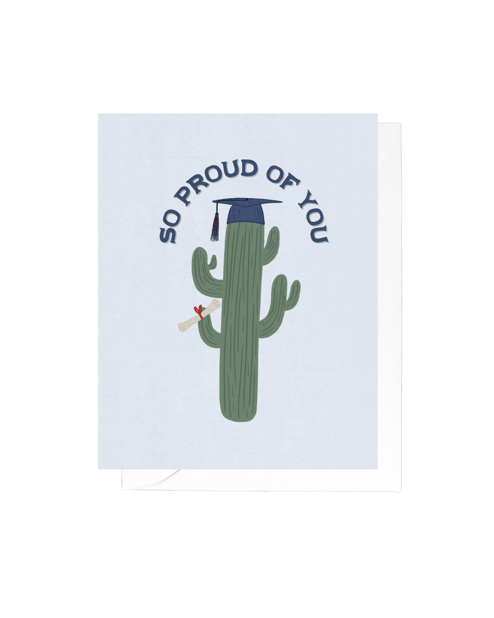 Blue and Red Cactus Graduation Greeting Card