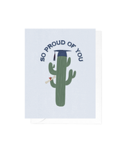 Blue and Red Cactus Graduation Greeting Card