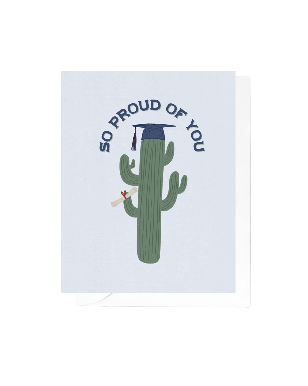 Blue and Red Cactus Graduation Greeting Card