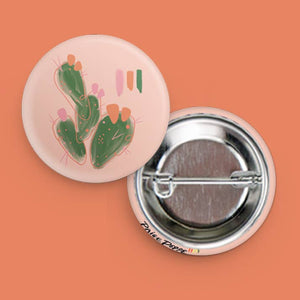 Peachy Prickly Watercolor Button