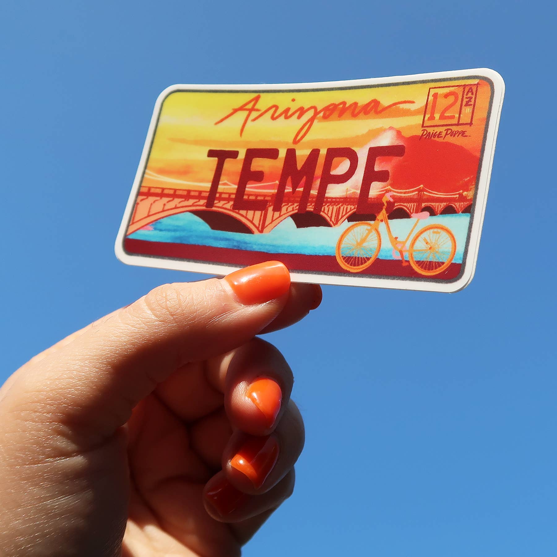 Tempe License Plate Diecut Sticker