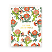 Orchid Cactus Christmas Greeting Card | Single Card