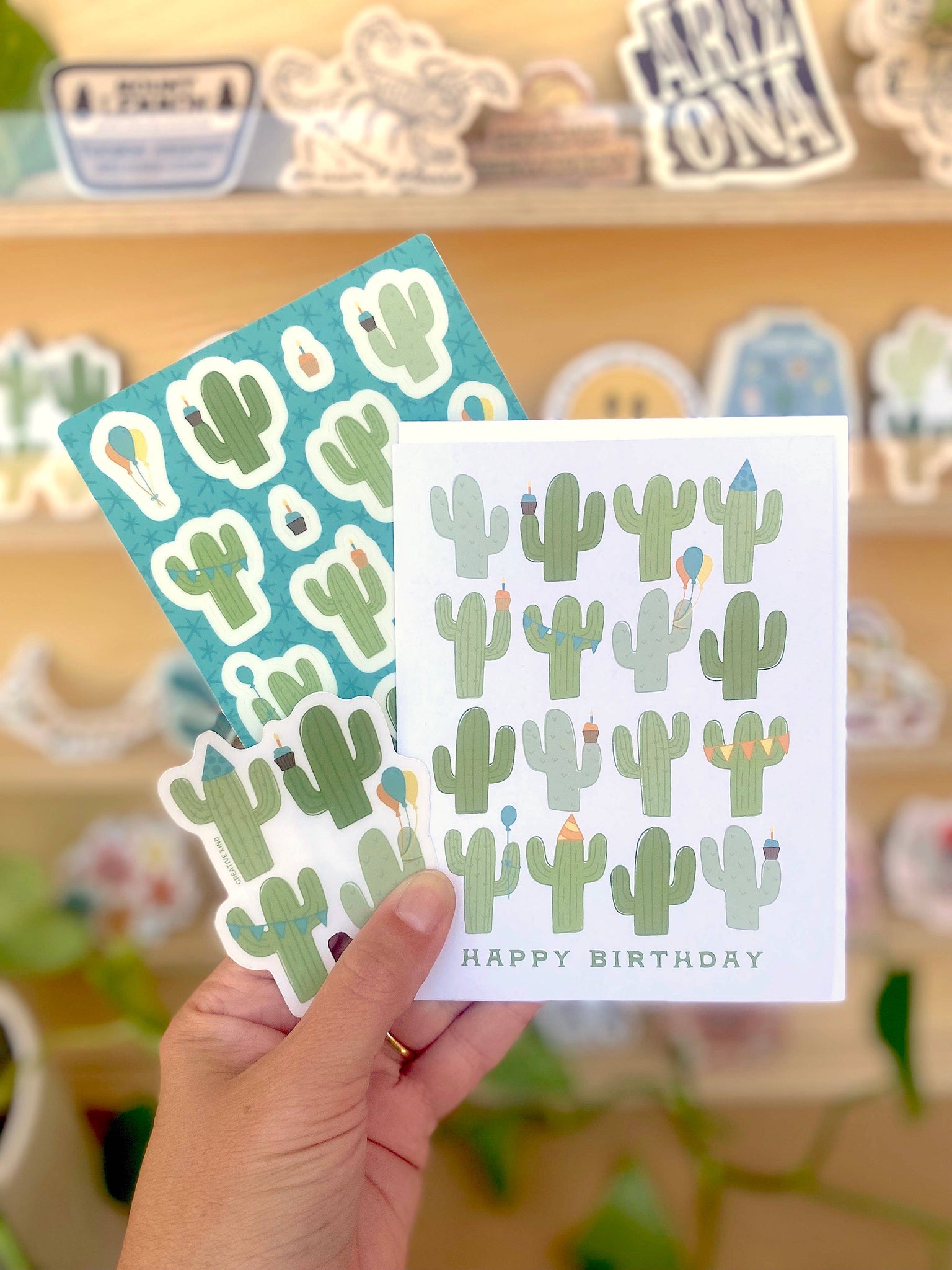 16 Cacti Birthday Greeting Card