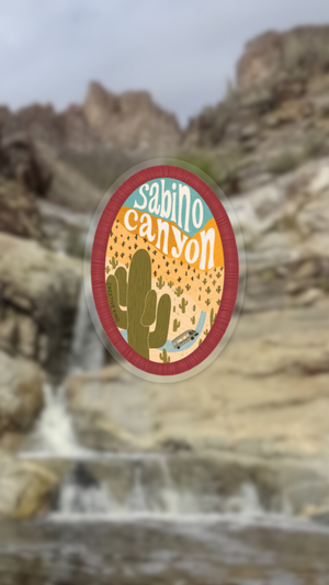 Sabino Canyon Patch Vinyl Sticker |A Mountain Patch Vinyl Sticker (Clear Backing)