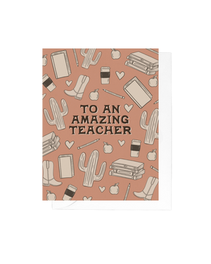 Western Sketch Teacher Greeting Card | Teacher Appreciation