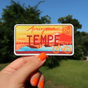 Tempe License Plate Diecut Sticker