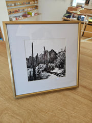 (C) Framed Print - 8x8 Gold Metal