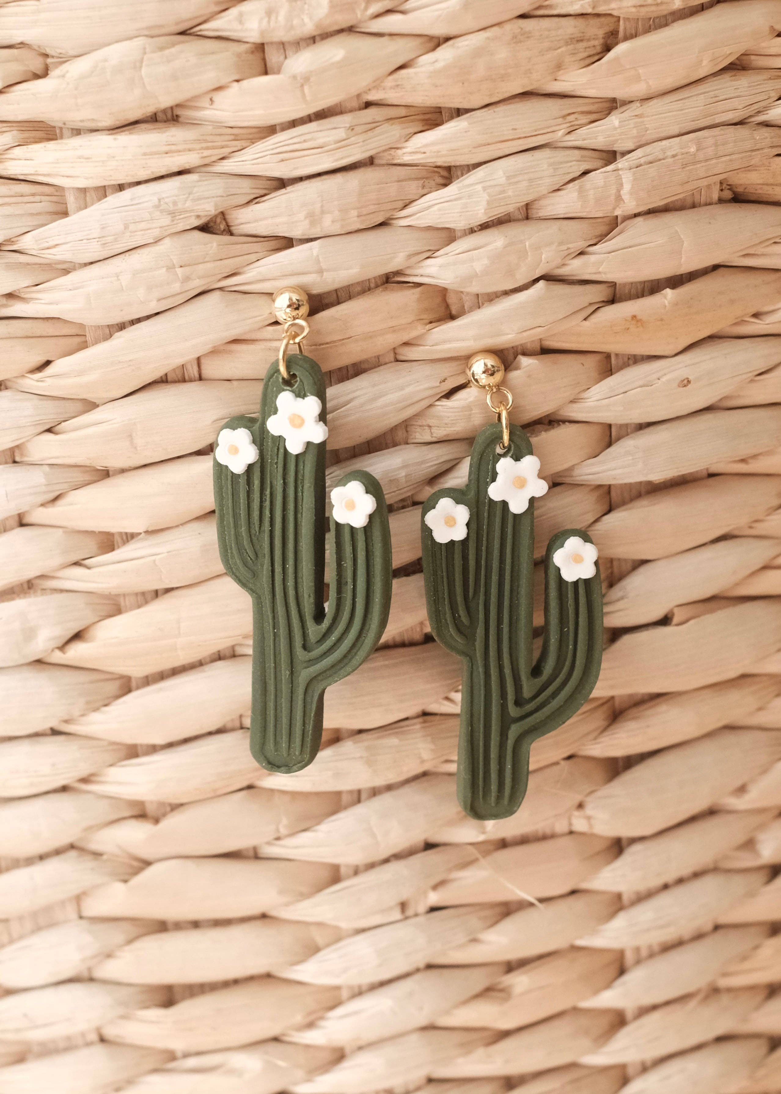 Saguaro Blossom Clay Earrings