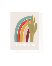 Rainbow Saguaro Thank You Greeting Card