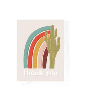 Rainbow Saguaro Thank You Greeting Card