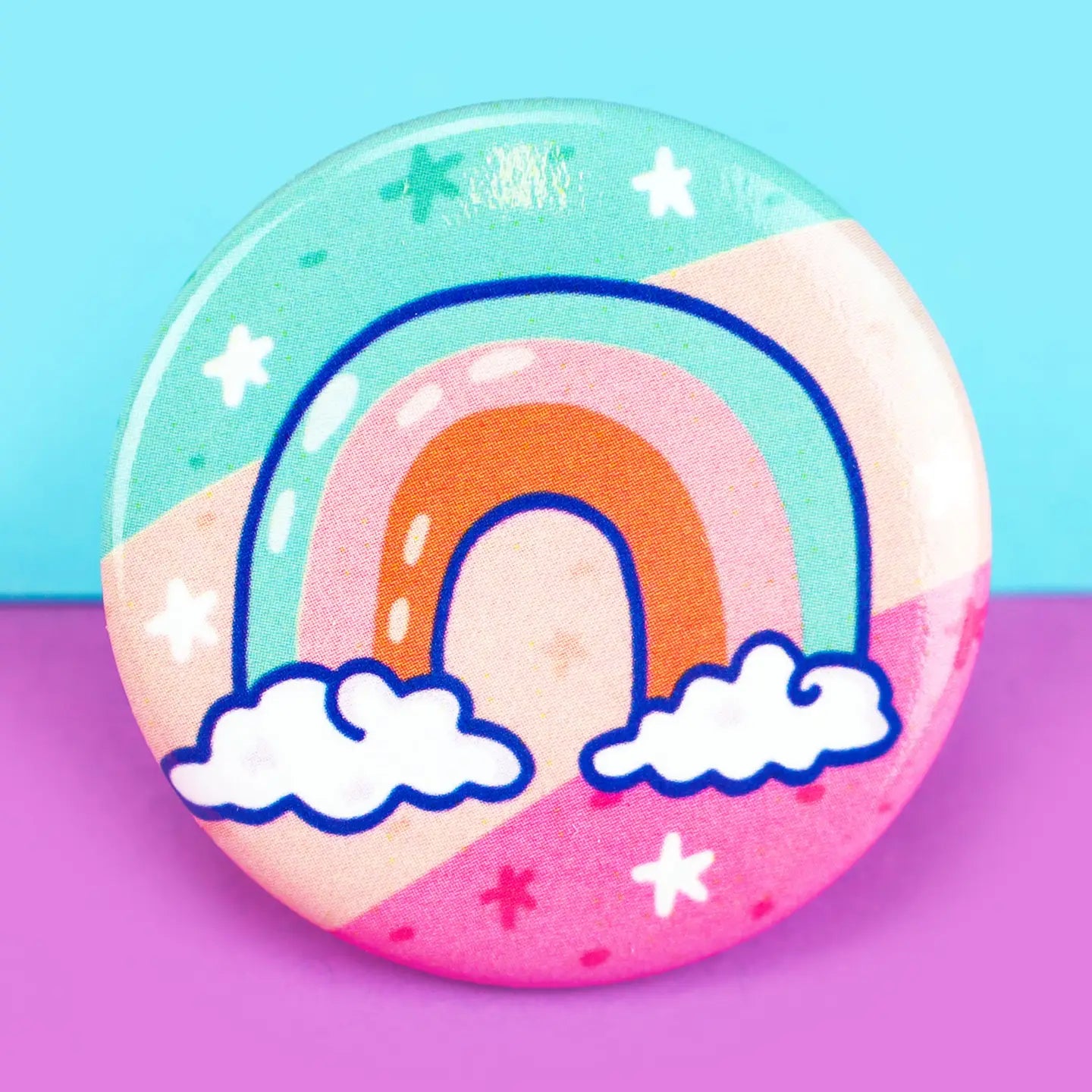 Whimsical Pastel Rainbow Button