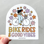 Bike Rides and Good Vibes Vinyl Sticker