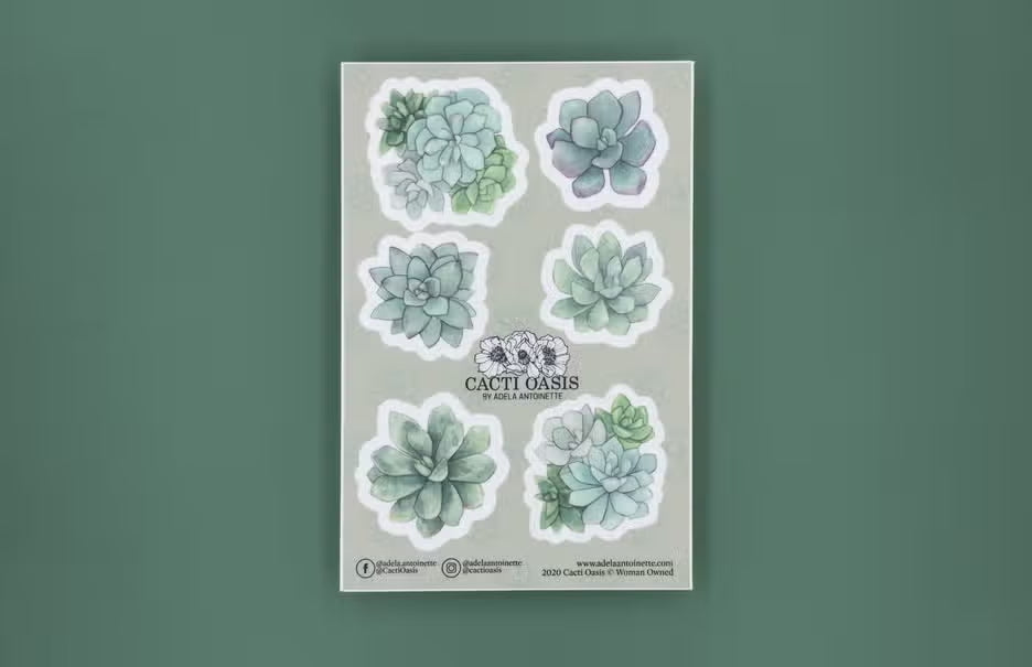 Succulent Vinyl Sticker Sheet