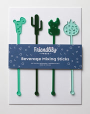 Cactus Acrylic Drink Stirrer Set