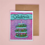 Celebrate Birthday Cake Greeting Card
