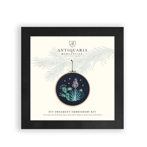 DIY Kit: Cactus Embroidered Christmas Ornament Kit