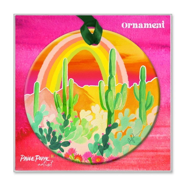 Desert Rainbow Watercolor Ornament