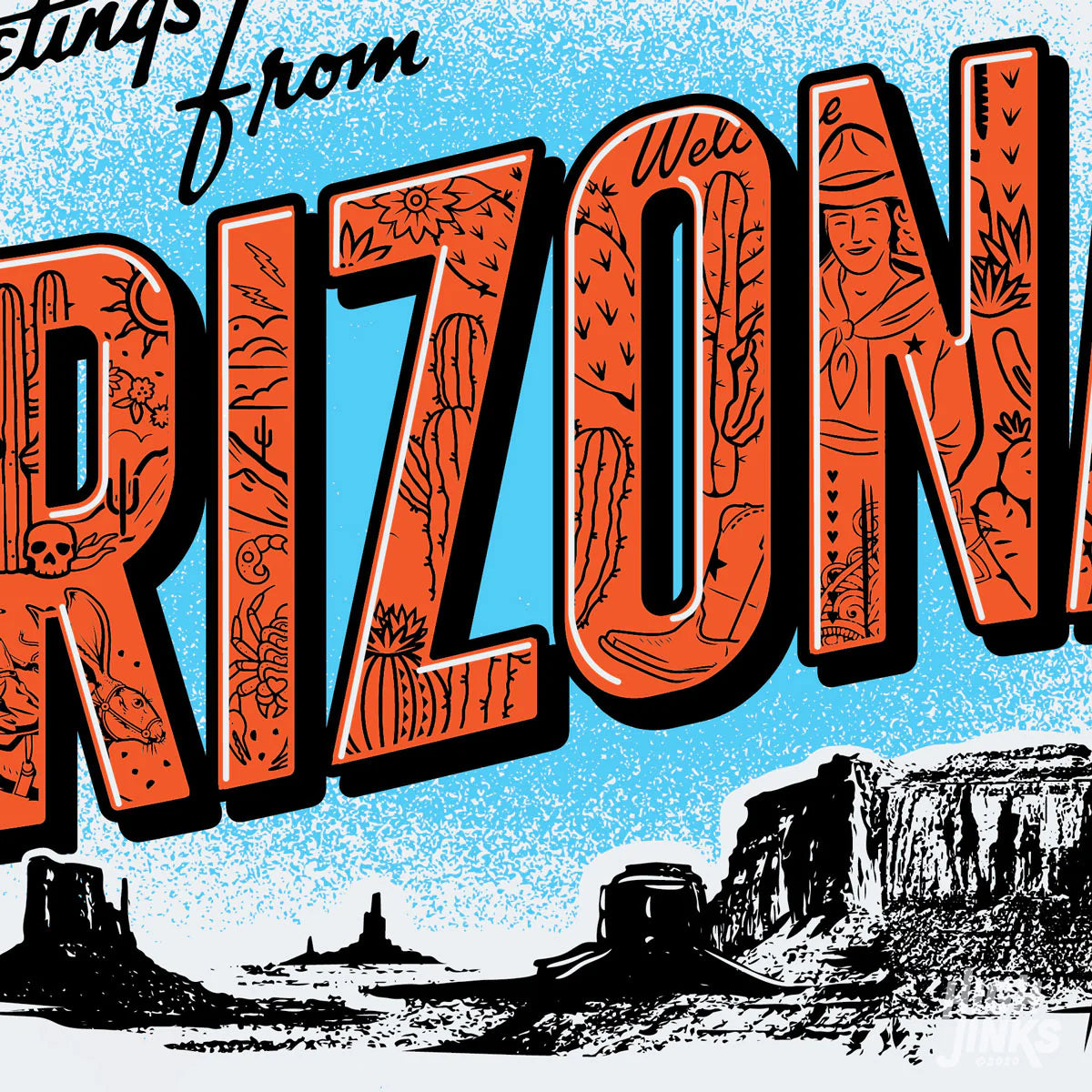 (C) Greetings from Arizona Art Print