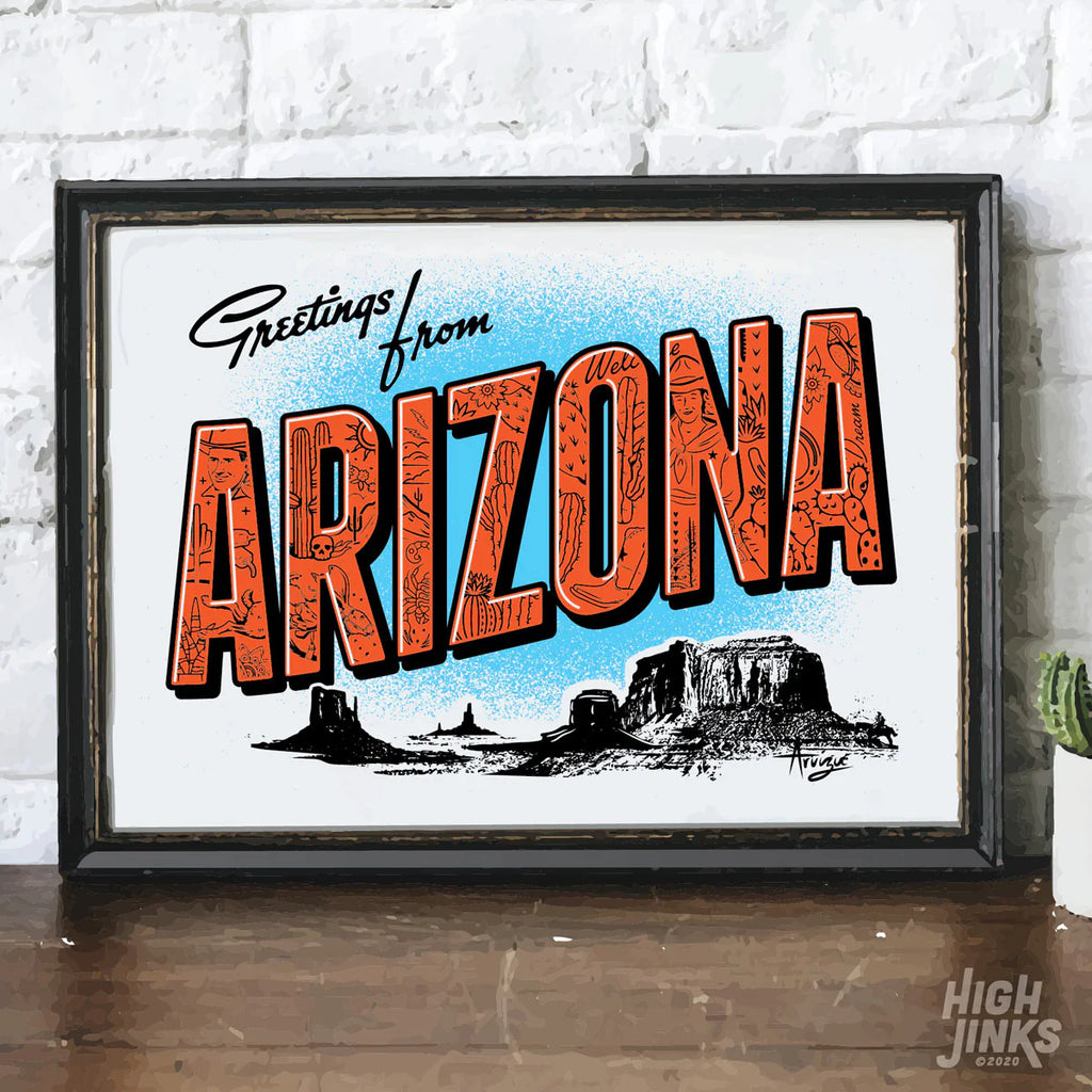 (C) Greetings from Arizona Art Print