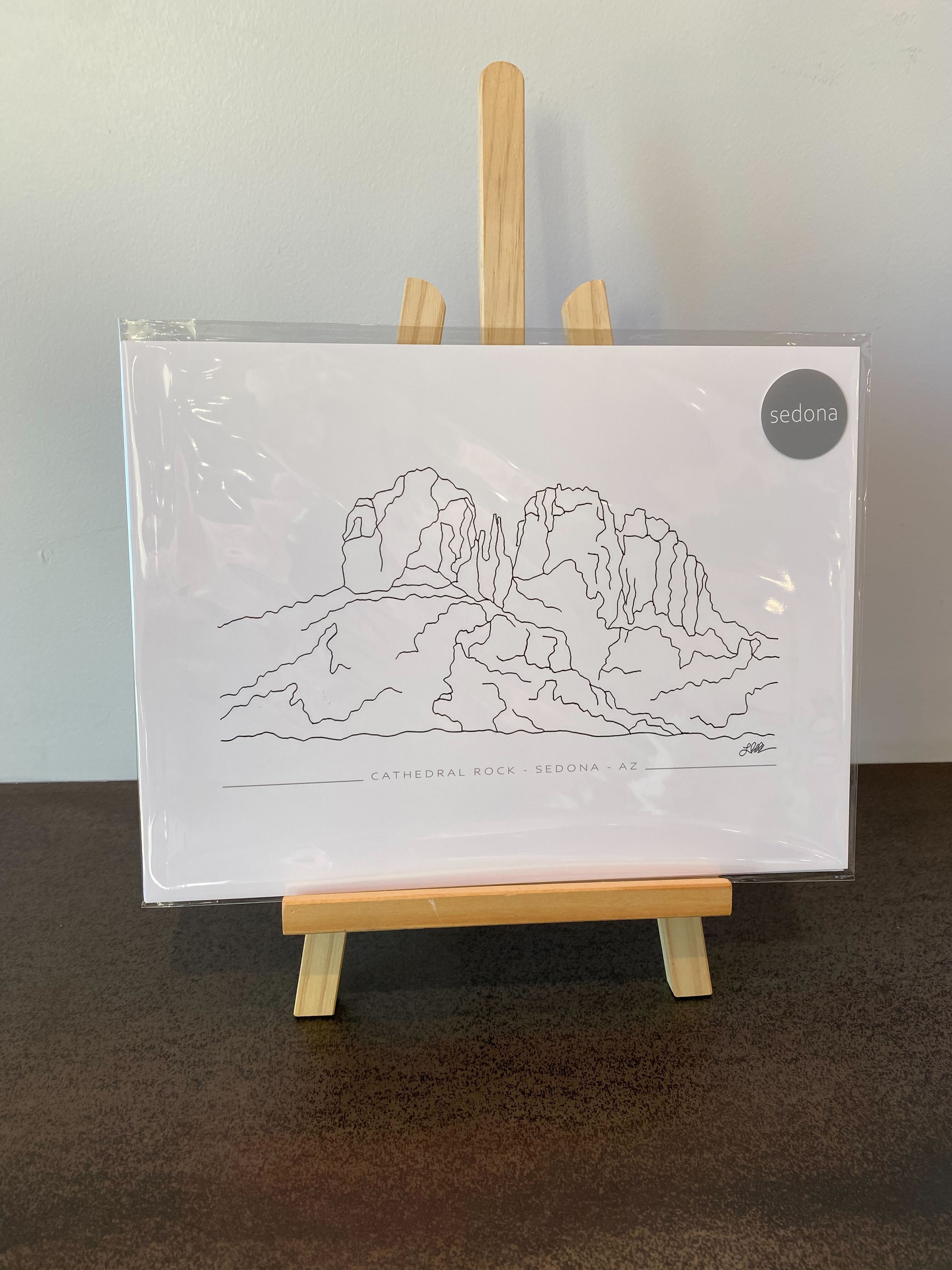 (C) 9x12 - Cathedral Rock Print - labeled