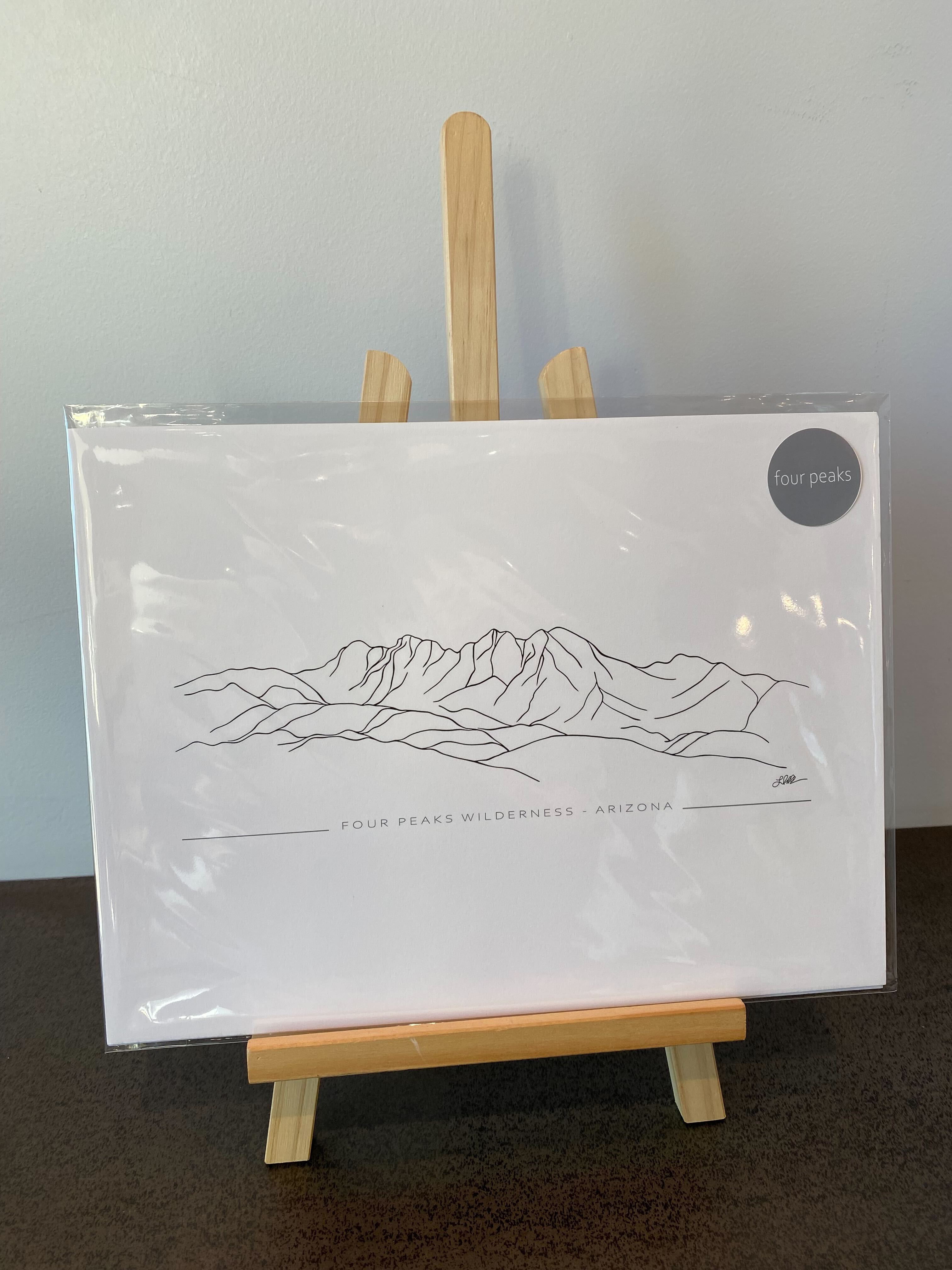 (C) 9x12 -Four Peaks Print - labeled