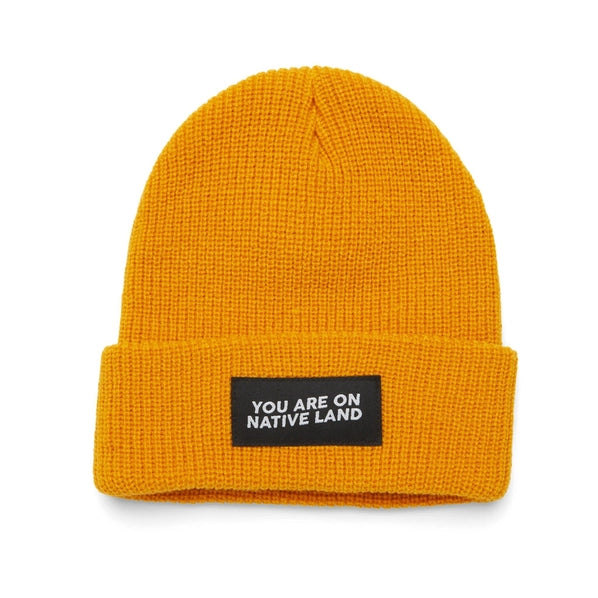 You Are On Native Land Beanie | Marigold