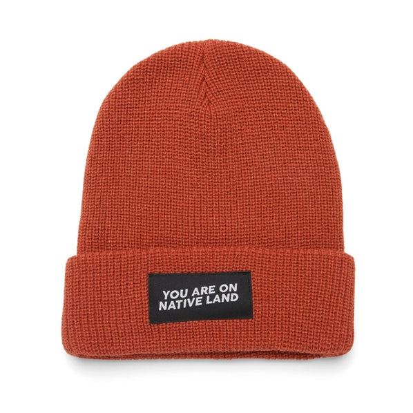You Are On Native Land Beanie | Redwood