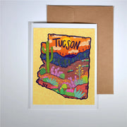 Orange Tucson, AZ Outline Greeting Card
