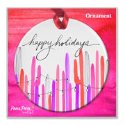 Pink Saguaro Lights Watercolor Ornament
