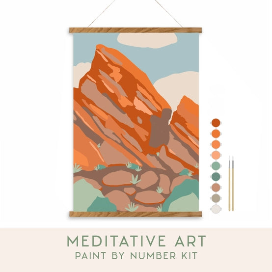 Red Rocks Meditative Art Paint By Number Kit