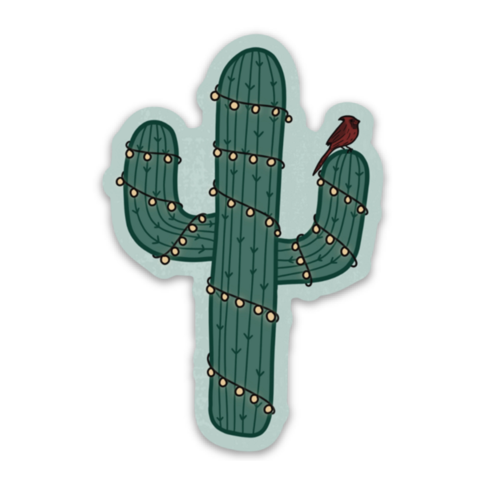 Cardinal Cactus Sticker