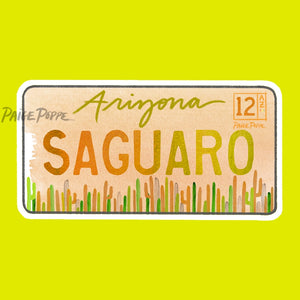 Saguaro License Plate Sticker