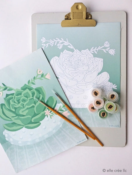 Blooming Succulent Paint-by-Number Kit