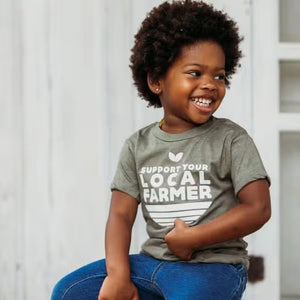 Support Your Local Farmer Kid's Shirt | Olive