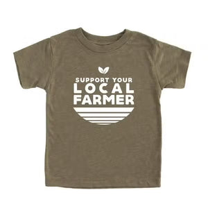 Support Your Local Farmer Kid's Shirt | Olive