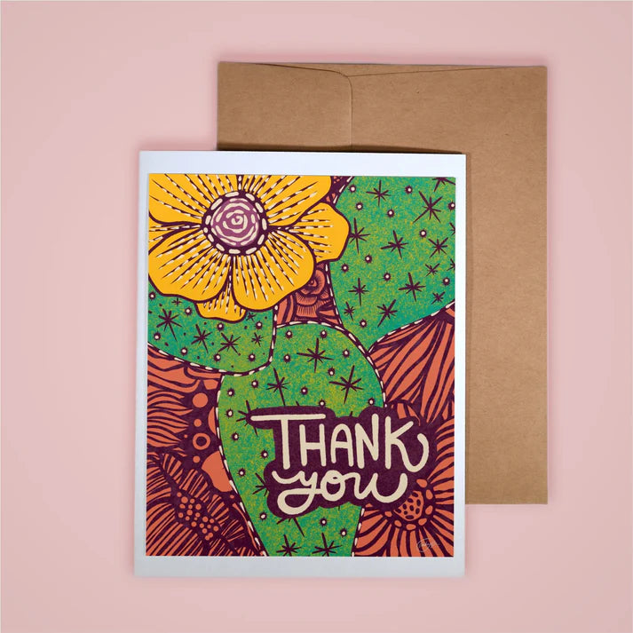 Thank You Prickly Bloom Greeting Card