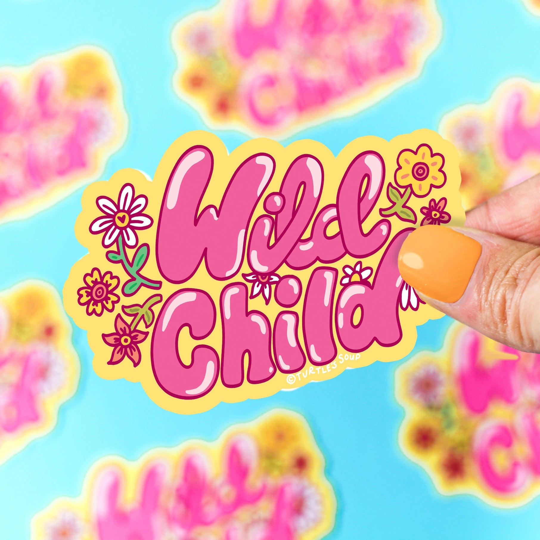 Wild Child Floral Hippie Sticker