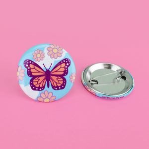 Monarch Butterfly Button