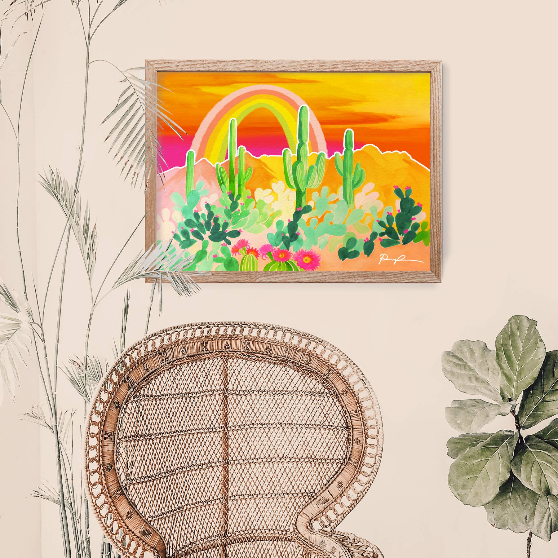 Desert Rainbow Horizontal Art Print