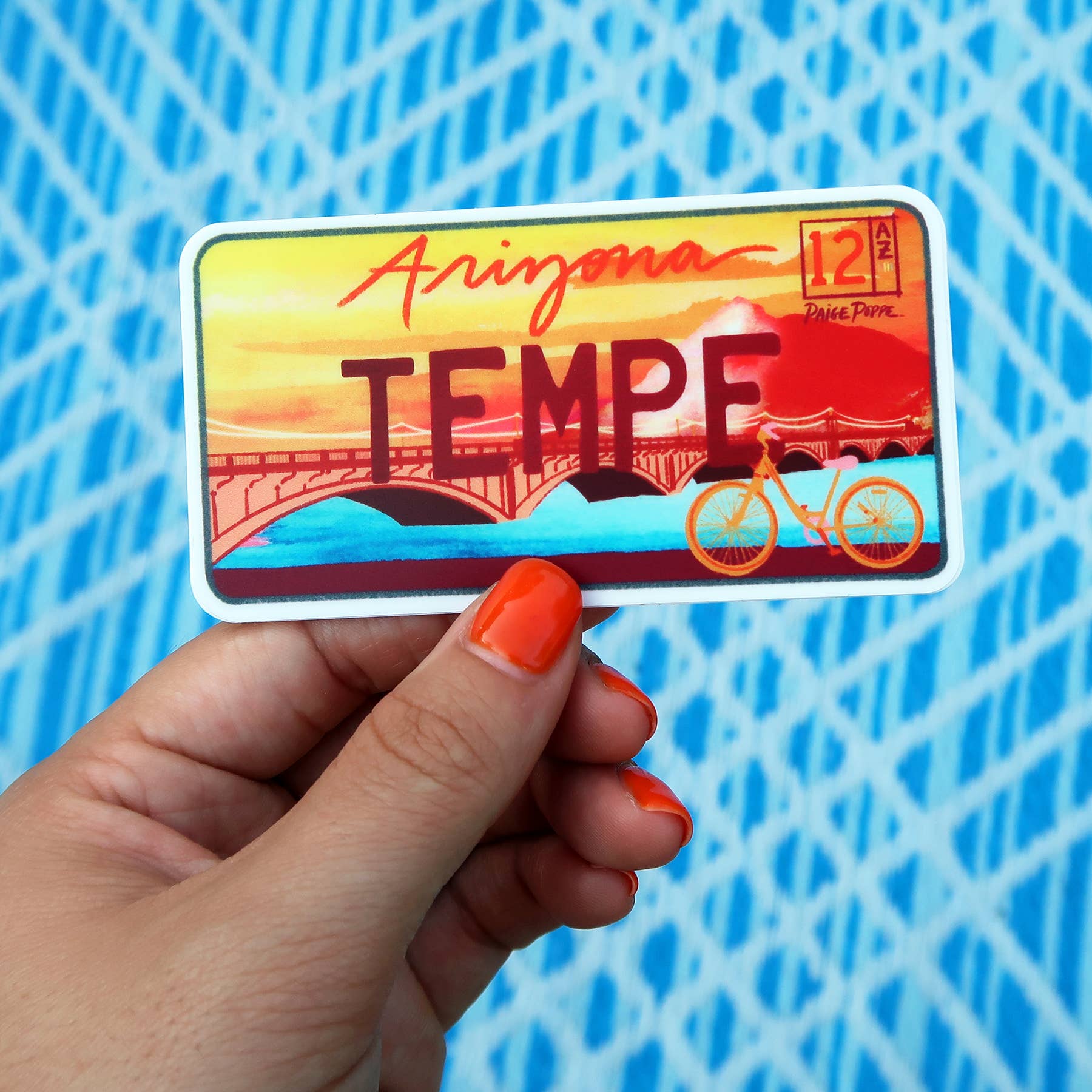Tempe License Plate Diecut Sticker
