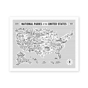 National Parks Map 11x14