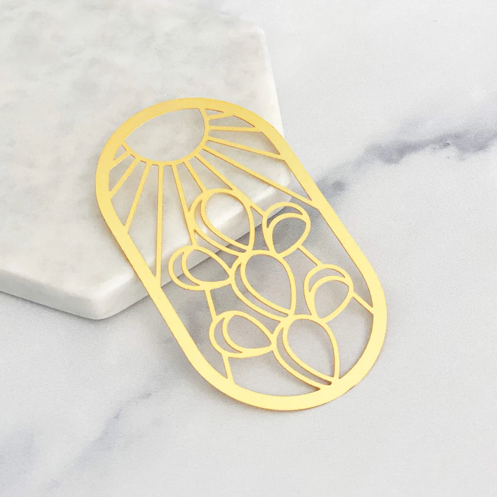 (C) Brass Prickly Pear Bookmark