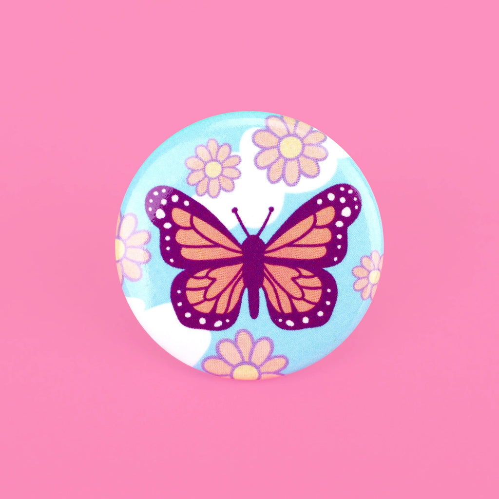 Monarch Butterfly Button