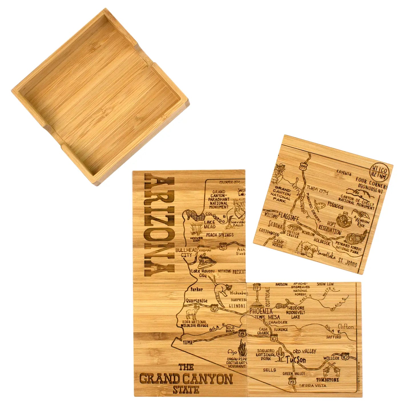 Arizona Puzzle 4-Pc. Coaster Set with Case