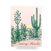 Cactus Sunset Thank You Greeting Card (Single)