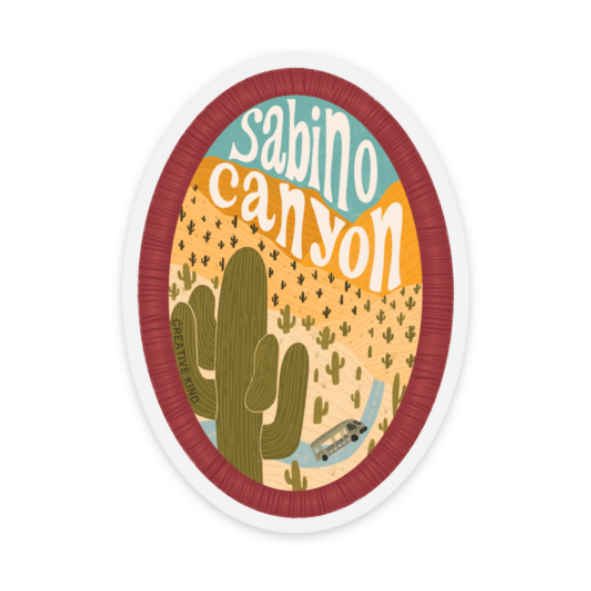 Sabino Canyon Patch Vinyl Sticker |A Mountain Patch Vinyl Sticker (Clear Backing)