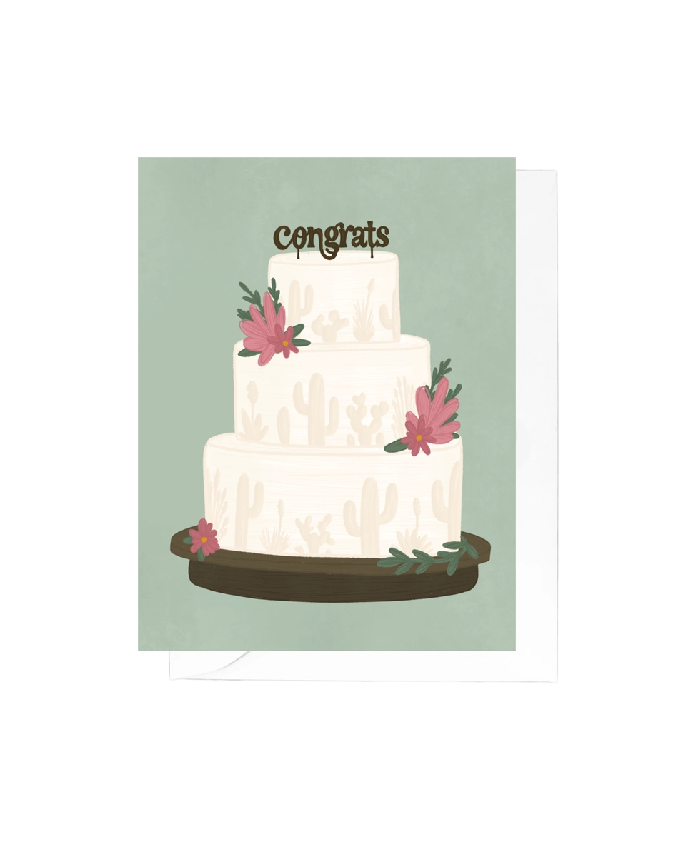 Desert Wedding Cake Greeting Card