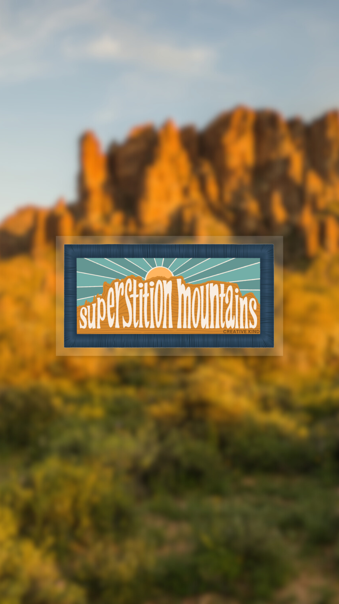 Superstition Mountains Patch Vinyl Sticker A Mountain Patch Vinyl Sticker (Clear Backing)